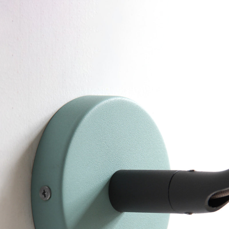 BowLift | Cylindrical Wood Wall-Mounted Light Minimalism 1 Light Yellow/Blue/Green Wall Light for Bathroom