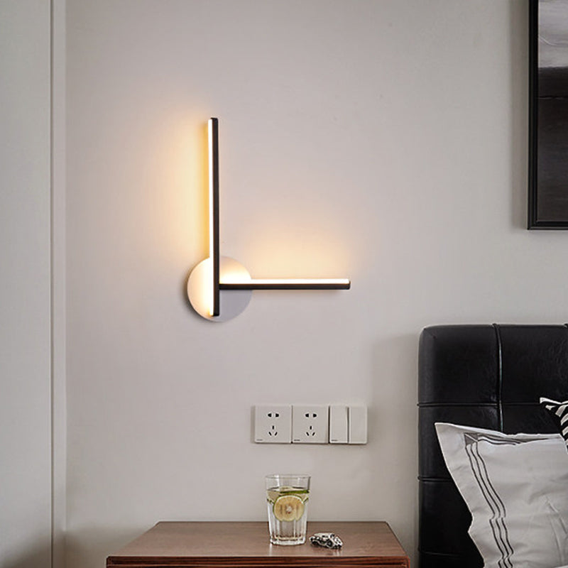 BowLift | Acrylic Cross Wall Lighting Ideas Minimalism Black/White LED Wall Lamp in Warm/White Light for Nightstand
