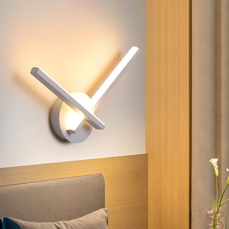 BowLift | Acrylic Cross Wall Lighting Ideas Minimalism Black/White LED Wall Lamp in Warm/White Light for Nightstand