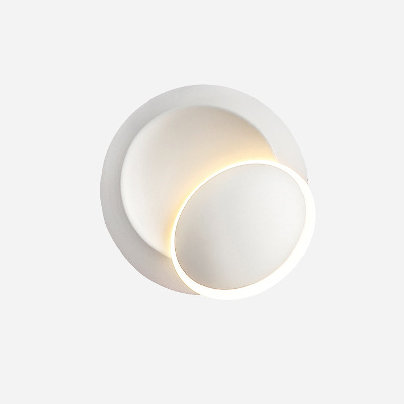 BowLift | Black/White Rotating Ellipse Wall Light Modern Novelty Iron LED Surface Wall Sconce with Simulated Eclipse Design