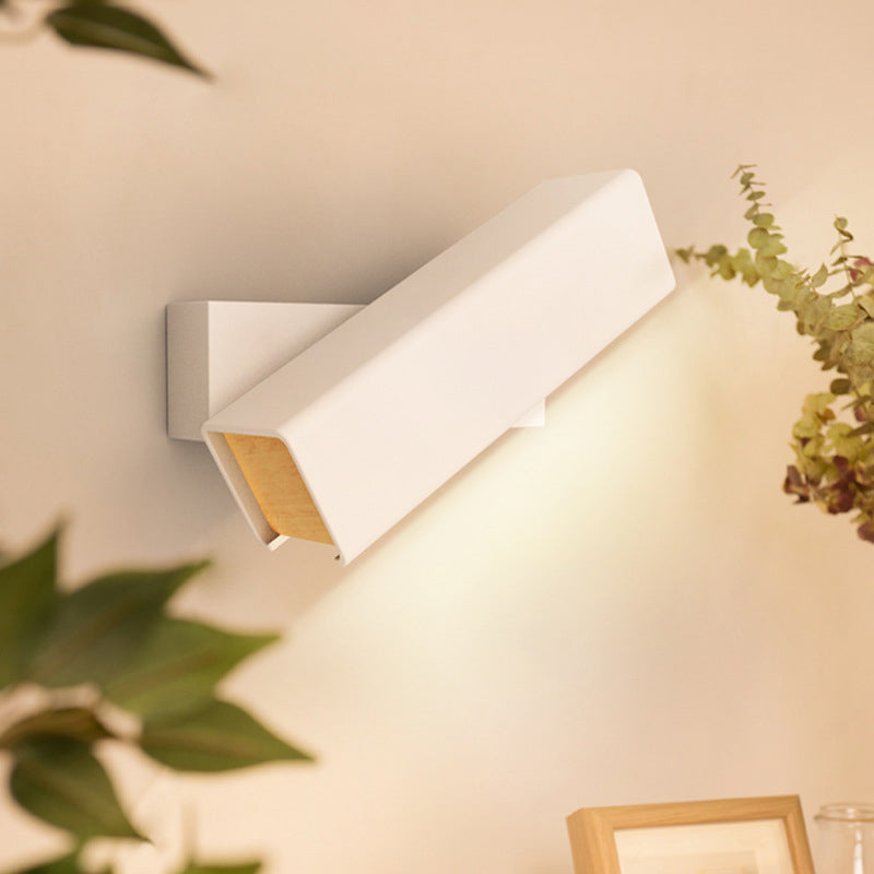 BowLift | Rotatable cubic LED wall light Modern aluminum Black/White wood wall-mounted lighting in warm/white light