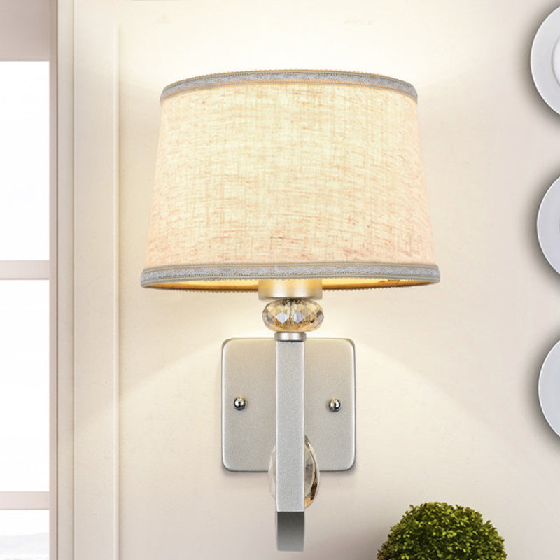 BowLift | Round Shadow Wall Mount Lighting Modernism 1 Head Flat Wall Sconce with Nickel Swing Arm and Crystal Accent