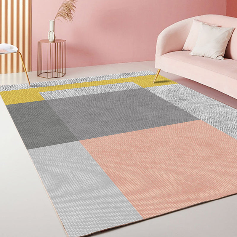 BowLift | Casual Stripe Pattern Carpet Multicolor Modern Carpet Polyester Pet-Friendly Washable Non-Slip Carpet for the Living Room
