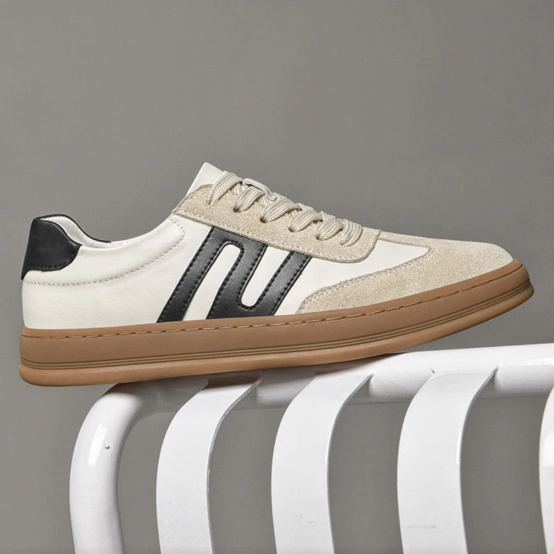Leather and Suede Low-Top Sneakers