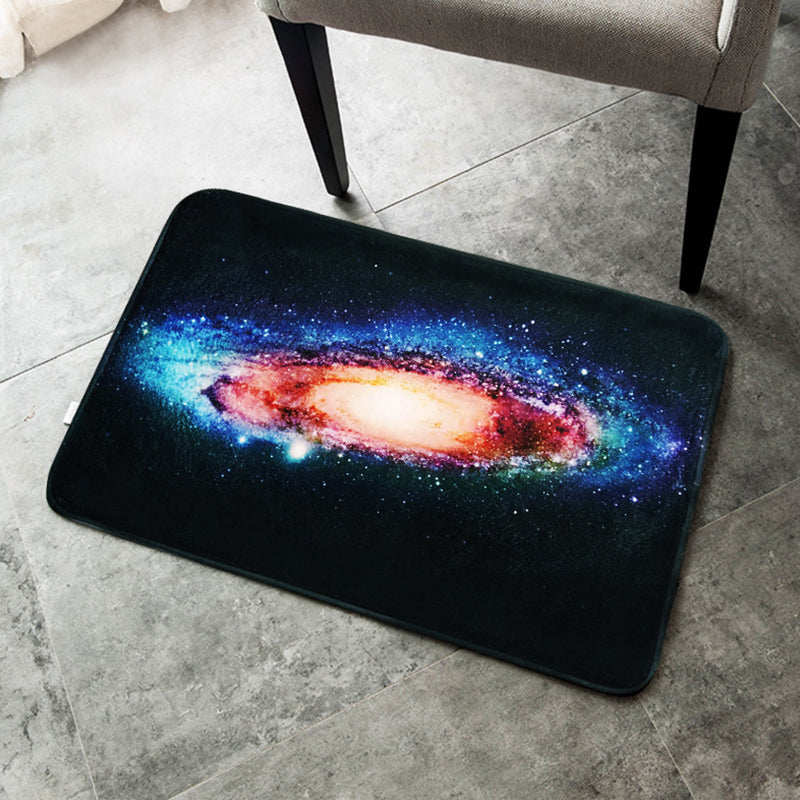 BowLift | Creative Blue Contemporary Carpet Polyester Galaxy Pattern Carpet Washable Pet-Friendly Anti-Slip Rug for Children's Room