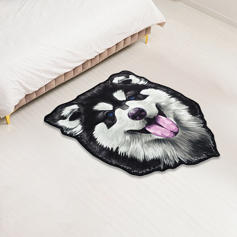 BowLift | Creative Brown Contemporary Carpet Polyester Dog Pattern Rug Washable Pet Friendly Non-Slip Carpet for Kids Room