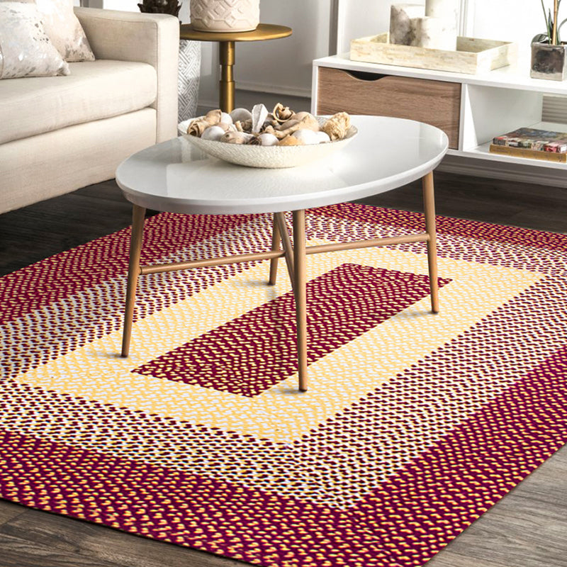 BowLift | Unique Rustic Floor Mat Cotton Geometric Pattern Rug Washable Pet Friendly Non-Slip Carpet for Living Room