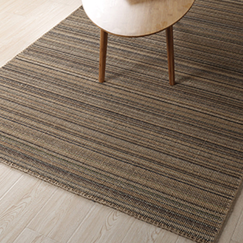 BowLift | Brown Living Room Rug Landscape Striped Pattern Rug Jute Washable Anti-Slip Flooring Pet-Friendly Rug