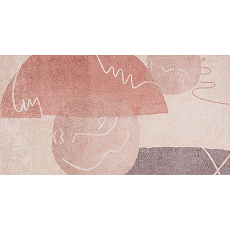 BowLift | Creative Abstract Carpet Red and Pink Modernism Carpet Polyester Pet Friendly Washable Non-Slip Area Rug for Bedroom