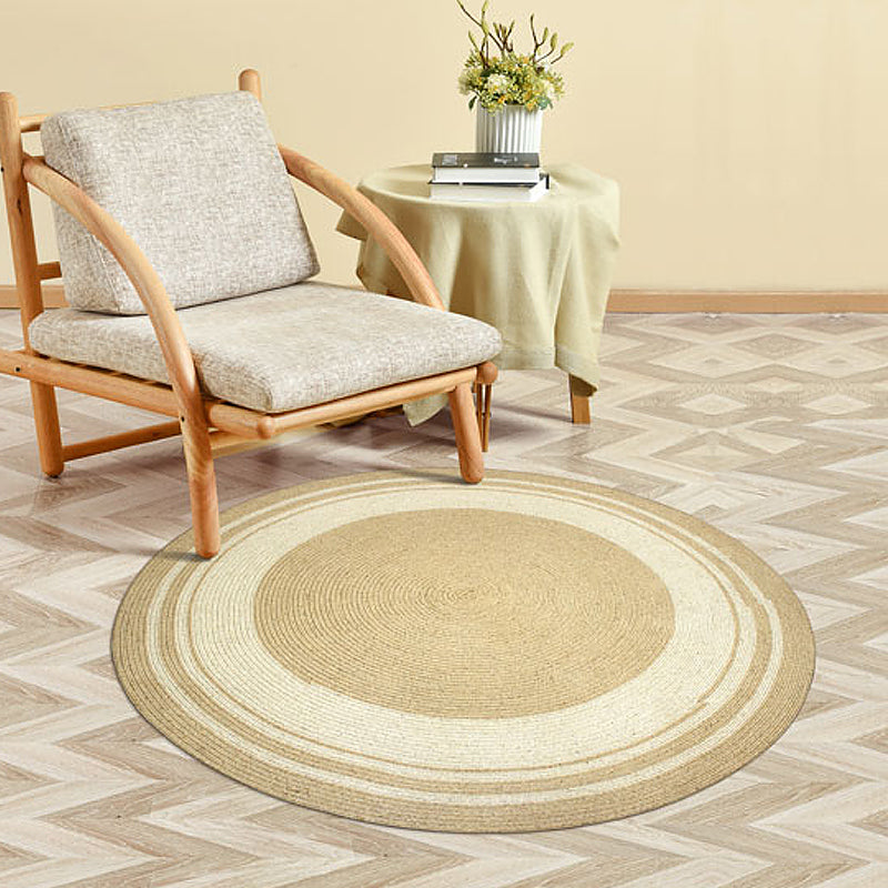 BowLift | Brown Bedroom Carpet Rustic Circular Pattern Rug Sisal Washable Non-Slip Backing Pet-Friendly Rug