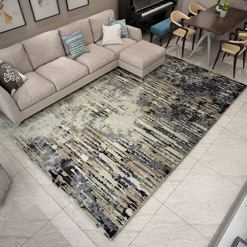BowLift | Unique Abstract Carpet Multicolor Industrial Carpet Polyester Pet Friendly Washable Non-Slip Area Rug for Living Room