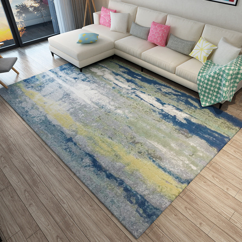BowLift | Unique Abstract Carpet Multicolor Industrial Carpet Polyester Pet Friendly Washable Non-Slip Area Rug for Living Room