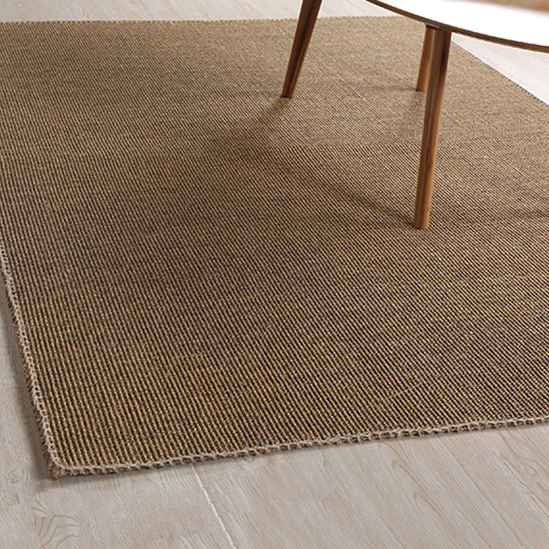 BowLift | Brown Bedroom Rug Country Striped Pattern Rug Jute Washable Non-Slip Backing Pet Friendly Carpet