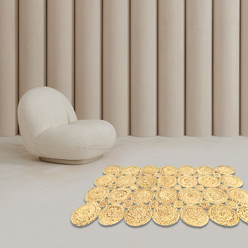 BowLift | Country Solid Color Carpet Beige and Yellow Jute Carpet Non-Slip Pet-Friendly Washable Area Rug for Study