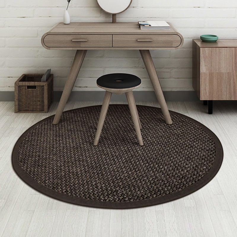 BowLift | Country Solid Color Area Rug Black Jute Rug Non-Slip Pet Friendly Washable Area Rug for Study