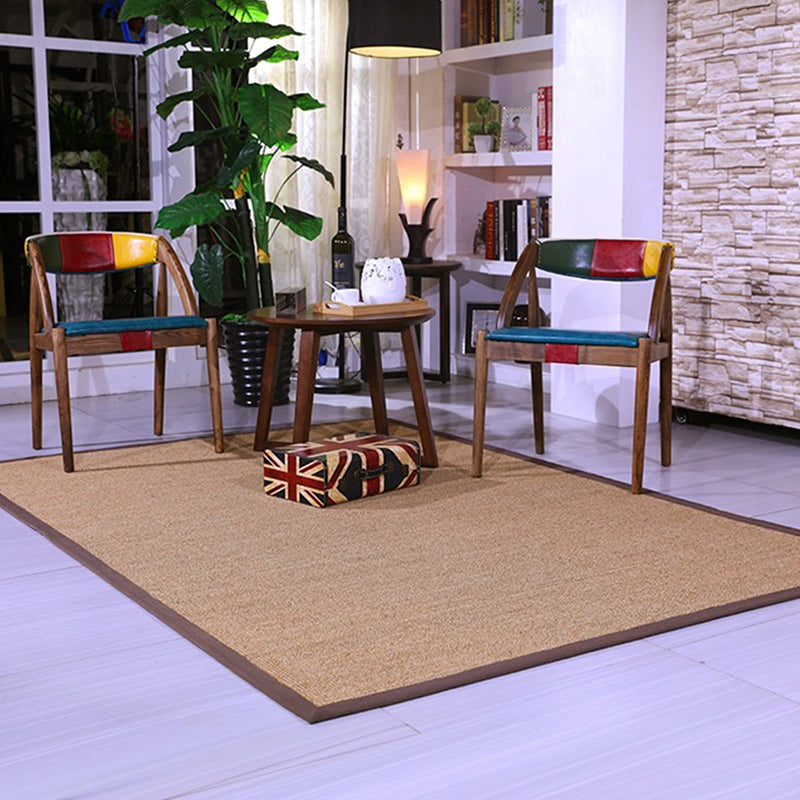 BowLift | Brown Solid Color Rug Sisal Country Rug Pet Friendly Washable Non-Slip Rug for Bedroom