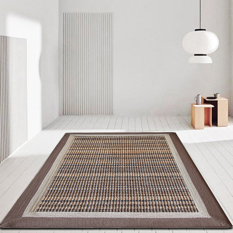 BowLift | Brown Living Room Rug Rustic Striped Pattern Rug Sisal Washable Non-Slip Backing Pet-Friendly Rug