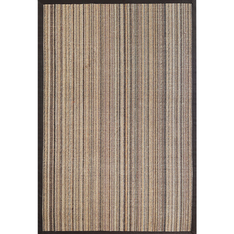 BowLift | Brown Striped Pattern Rug Sisal Rustic Rug Pet Friendly Washable Non-Slip Rug for the Bedroom