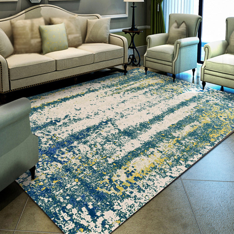 BowLift | Industrial Abstract Floor Rug Multicolor Polyester Rug Non-Slip Pet Friendly Washable Area Rug for Bedroom