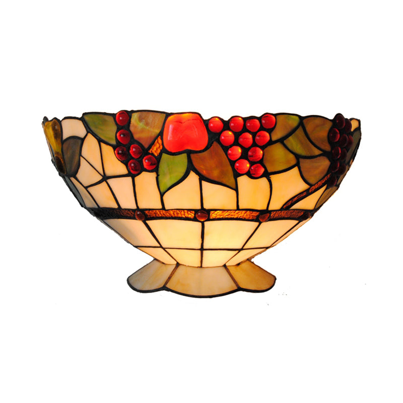 BowLift | Art Deco Wall Lamp with Fruit Pattern Lodge Stained Glass 1 Lamp Wall Lamp Light