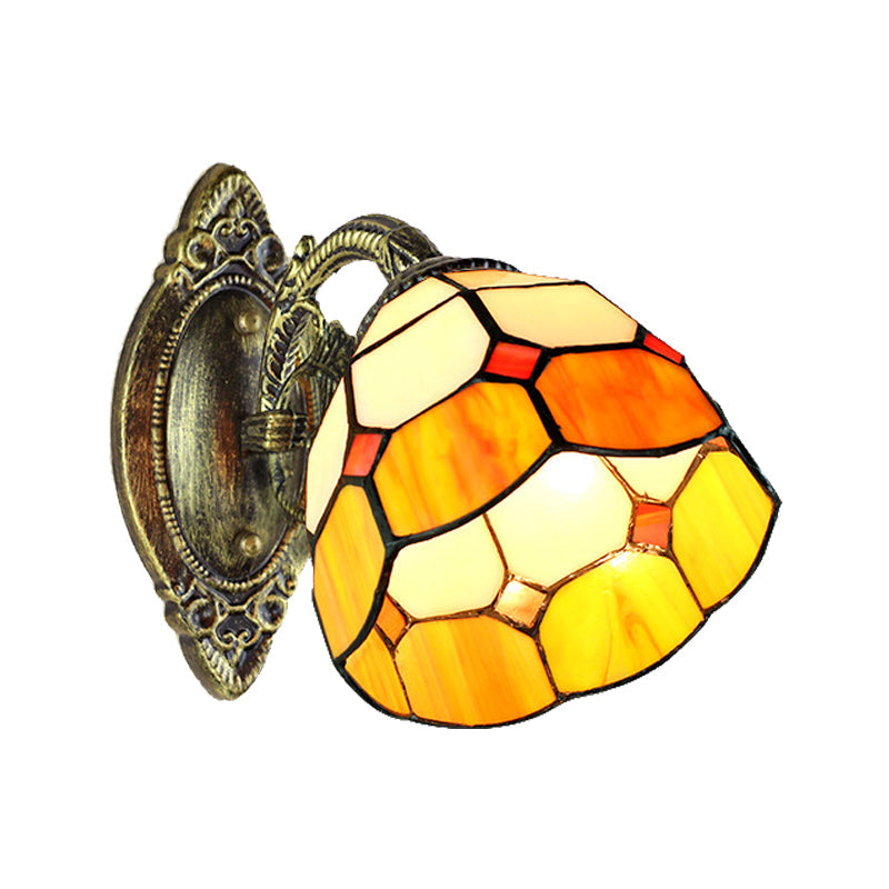BowLift | Arched Wall Light Tiffany Stained Glass 1 Head Wall Light Lamp Mounting in Yellow