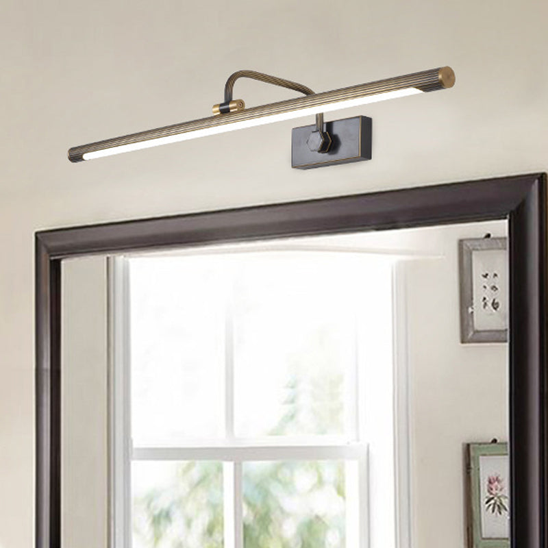 BowLift | Tube LED Wall Lamp Vanity Simplicity Metal Black and Gold Wall Mounted Lamp with Swingarm