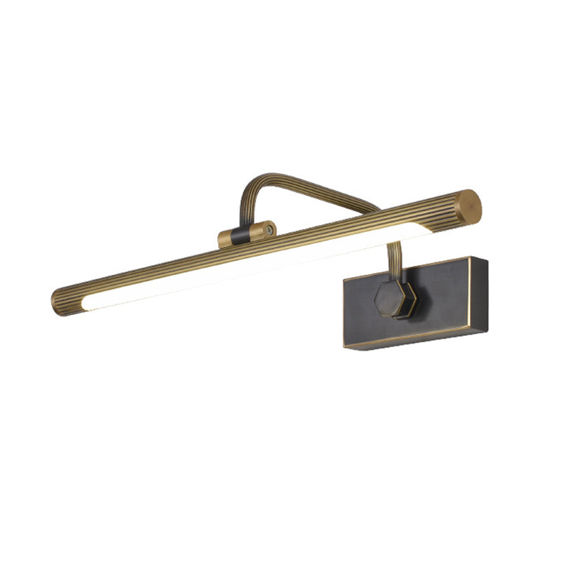 BowLift | Tube LED Wall Lamp Vanity Simplicity Metal Black and Gold Wall Mounted Lamp with Swingarm