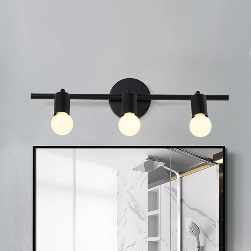 BowLift | Black 3-Arm Sink Light Contemporary 3 Heads Metal Wall Mounted Lighting with Open Lampshade
