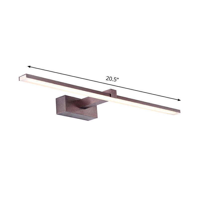 BowLift | Tubular Vanity Lighting Contemporary Metallic LED Coffee Wall Mount Light Fixture in Warm/White Light, 16.5"/20.5" L