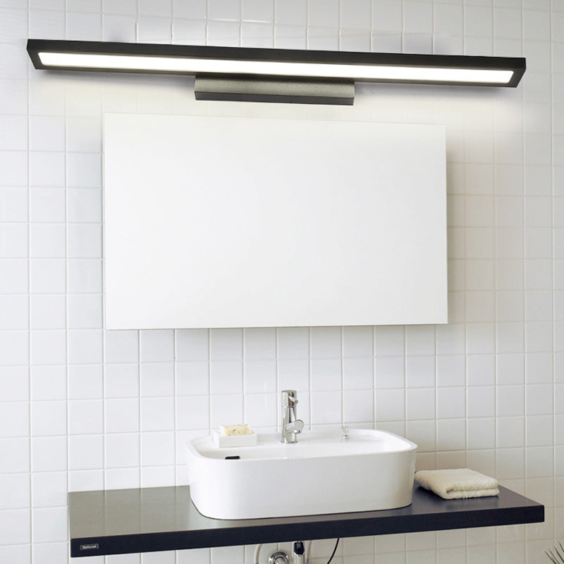 BowLift | Tube Bathroom Vanity Lamp Metal LED Minimal Vanity Light Fixture in Black/Silver, Warm/White Light