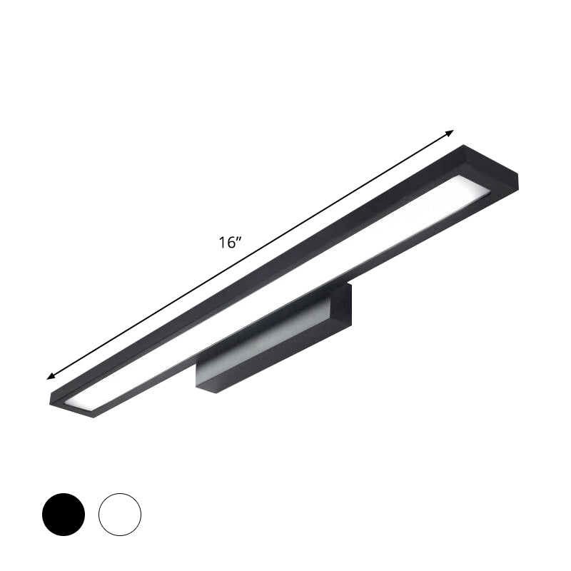 BowLift | Tube Bathroom Vanity Lamp Metal LED Minimal Vanity Light Fixture in Black/Silver, Warm/White Light