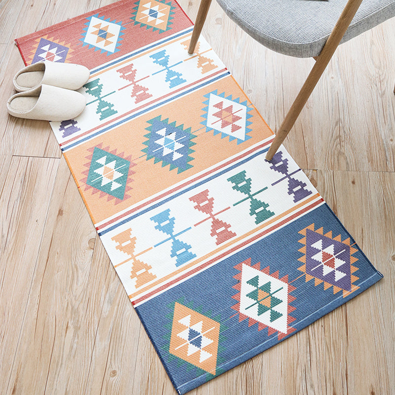 BowLift | Unique Tribal Striped Pattern Rug Multicolor Southwest Rug Cotton Washable Non-Slip Pet-Friendly Rug for the Living Room