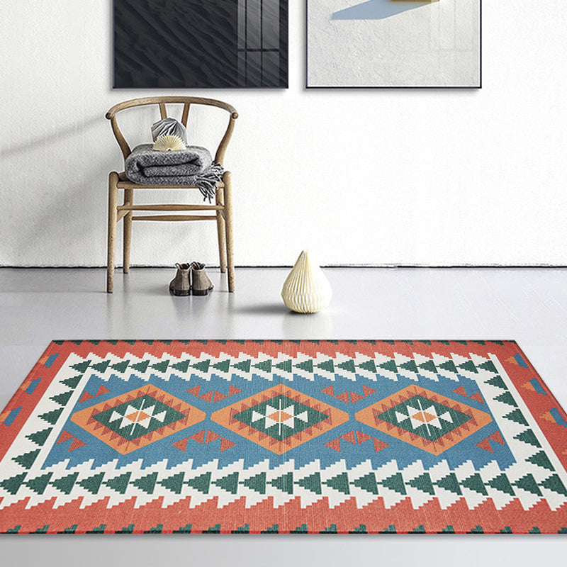 BowLift | Unique Tribal Striped Pattern Rug Multicolor Southwest Rug Cotton Washable Non-Slip Pet-Friendly Rug for the Living Room