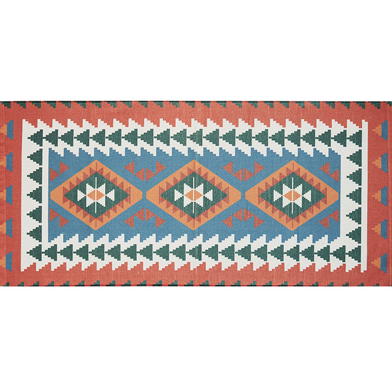 BowLift | Unique Tribal Striped Pattern Rug Multicolor Southwest Rug Cotton Washable Non-Slip Pet-Friendly Rug for the Living Room