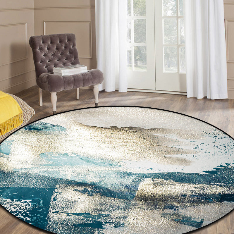 BowLift | Blue industrial carpet polyester abstract star pattern carpet pet-friendly washable non-slip carpet for the bedroom