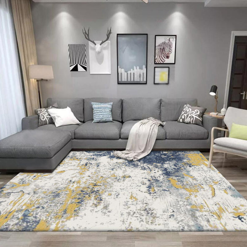 BowLift | Unique Abstract Carpet Beige Industrial Rug Synthetic Non-slip Pet Friendly Washable Rug for Bedroom