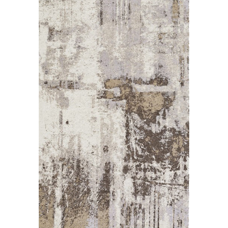 BowLift | Industrial Abstract Rug Brown Synthetic Rug Anti-Slip Mat Pet-Friendly Washable Rug for the Living Room