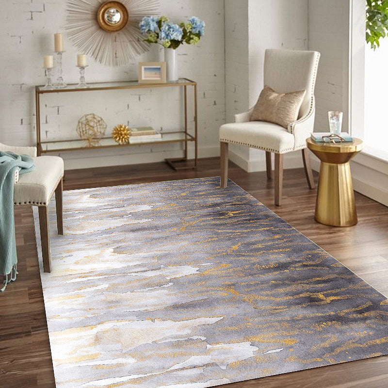 BowLift | Gray Bedroom Rug Modernism Abstract Rug Polyester Machine Washable Non-Slip Backing Rug