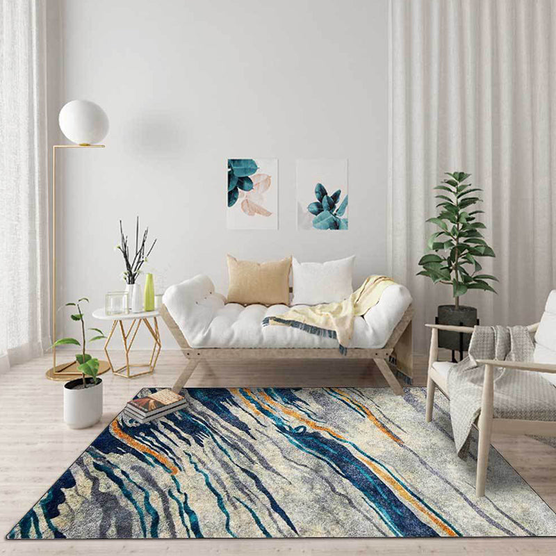 BowLift | Unusual multicolored industrial carpet polyester swirl stripe pattern carpet washable non-slip backing pet-friendly carpet for home