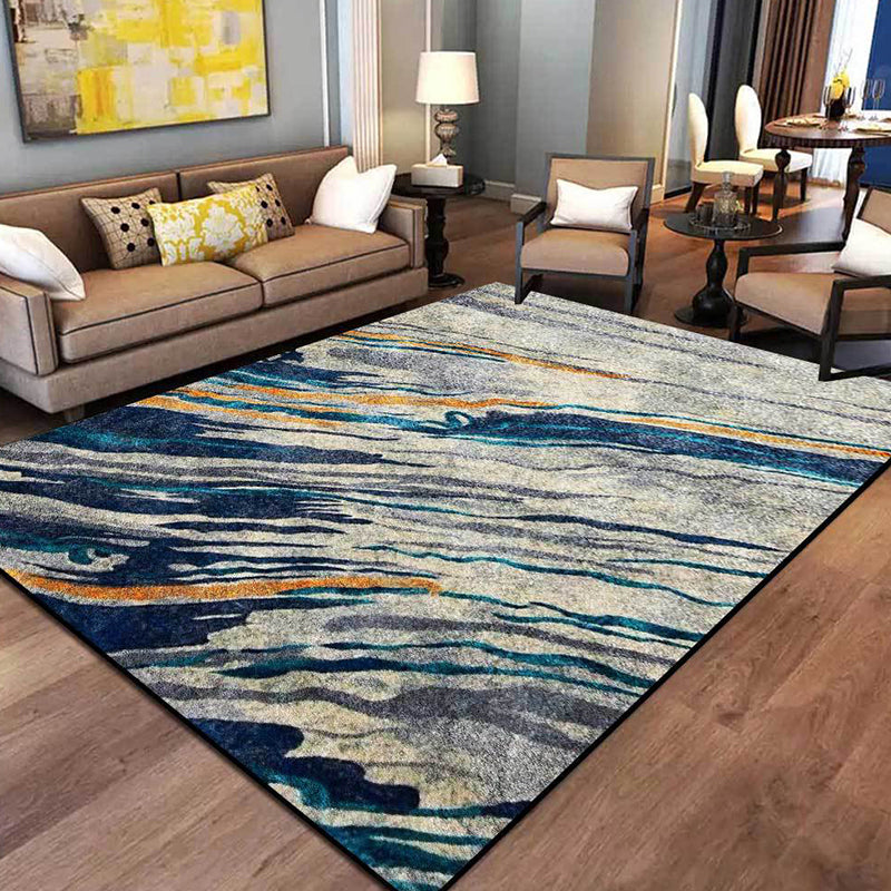 BowLift | Unusual multicolored industrial carpet polyester swirl stripe pattern carpet washable non-slip backing pet-friendly carpet for home