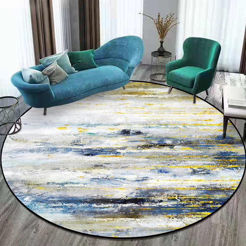 BowLift | Casual Industrial Style Rug Polyester Abstract Pattern Rug with Non-Slip Backing Pet-Friendly Rug for Bedroom