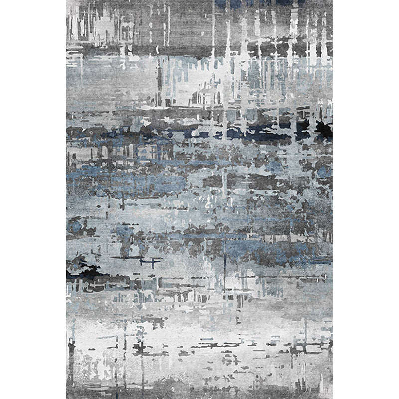 BowLift | Creative Industrial Area Floor Rug Polyester Grey Abstract Carpet Washable Pet Friendly Rug for Parlor
