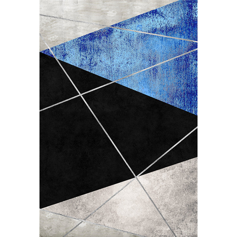 BowLift | Dark Color Simple Rug Polypropylene Color Block Geometric Carpet Non-Slip Pet-Friendly Rug for Home