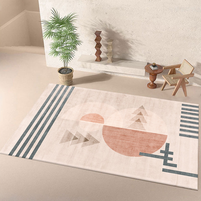BowLift | Aesthetic Geometric Indoor Dress Morandi Color Creative Carpet Polyester Stain-Resistant Rug for Living Room