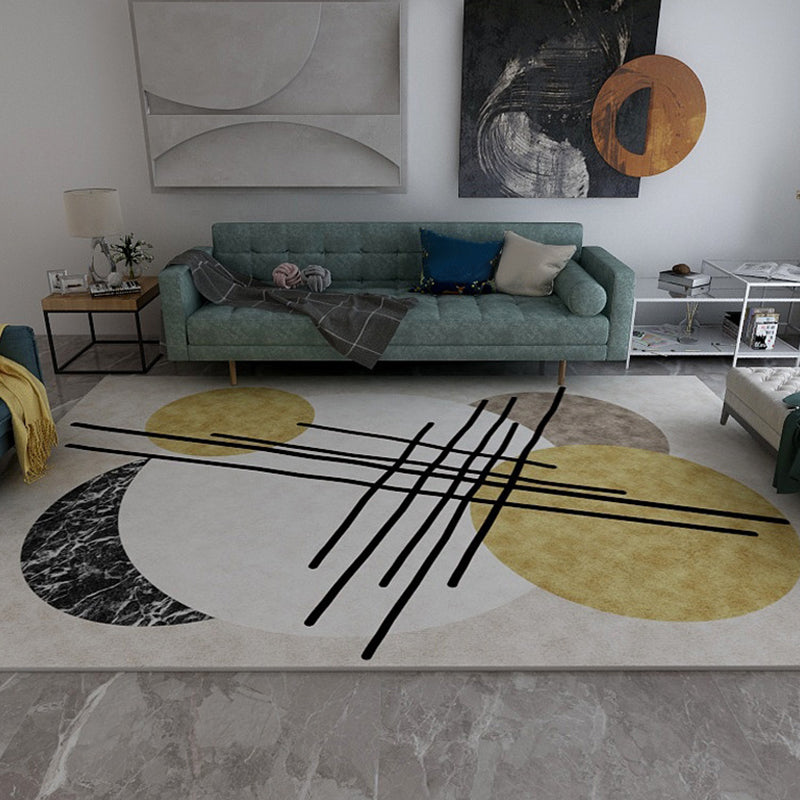 BowLift | Stylish Thick Area Rug Multicolored Circle Pattern Rug Machine Washable Carpet for Bedroom