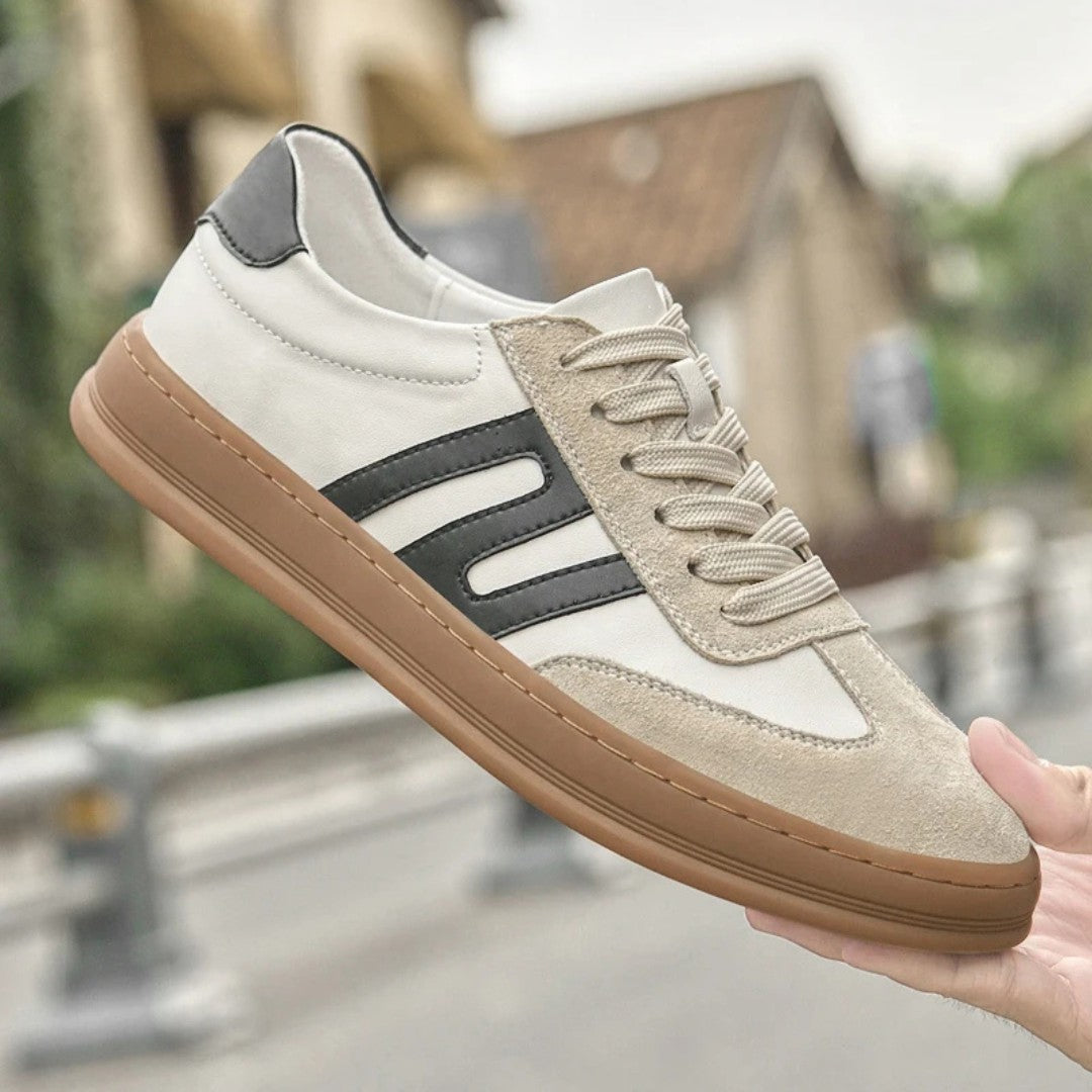 Leather and Suede Low-Top Sneakers
