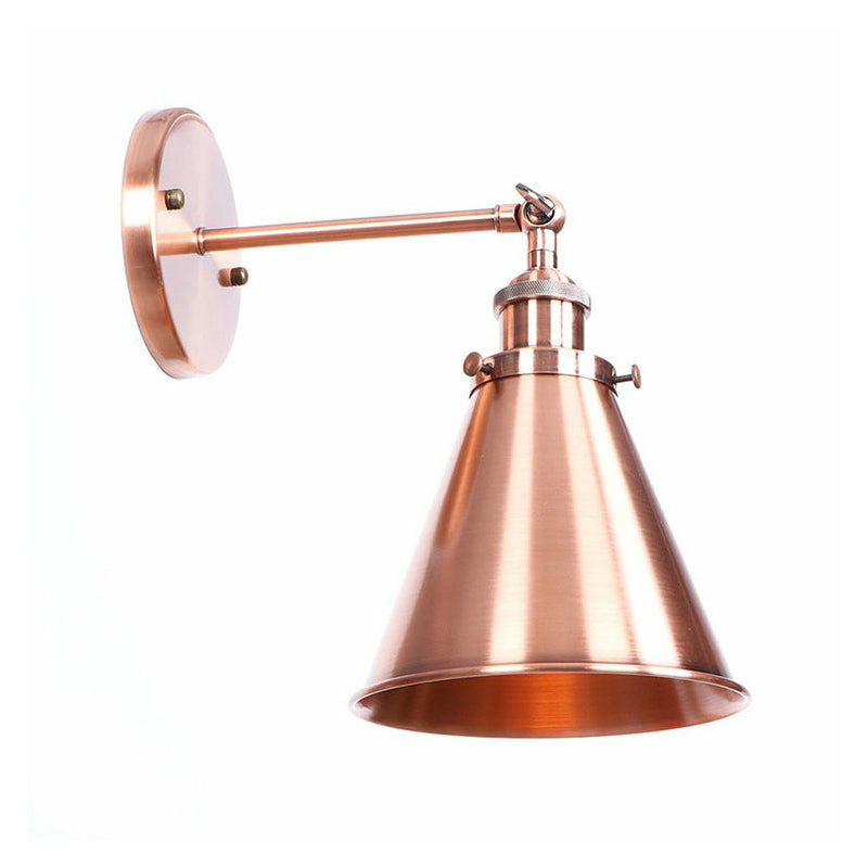 BowLift | Adjustable Iron Copper Wall Reading Camp Horn/Bowl/Cone Single Lamp Loft Style Wall Lamp for Living Room