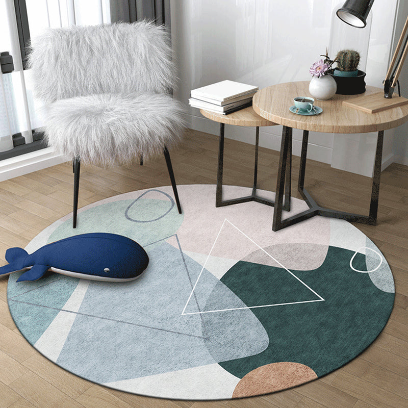BowLift | Unique Abstract Colorblock Area Rug Multi Colors Creative Carpet Polyester Washable Rug for Living Room