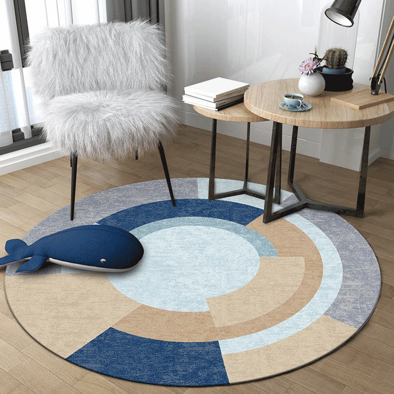 BowLift | Unique Abstract Colorblock Area Rug Multi Colors Creative Carpet Polyester Washable Rug for Living Room