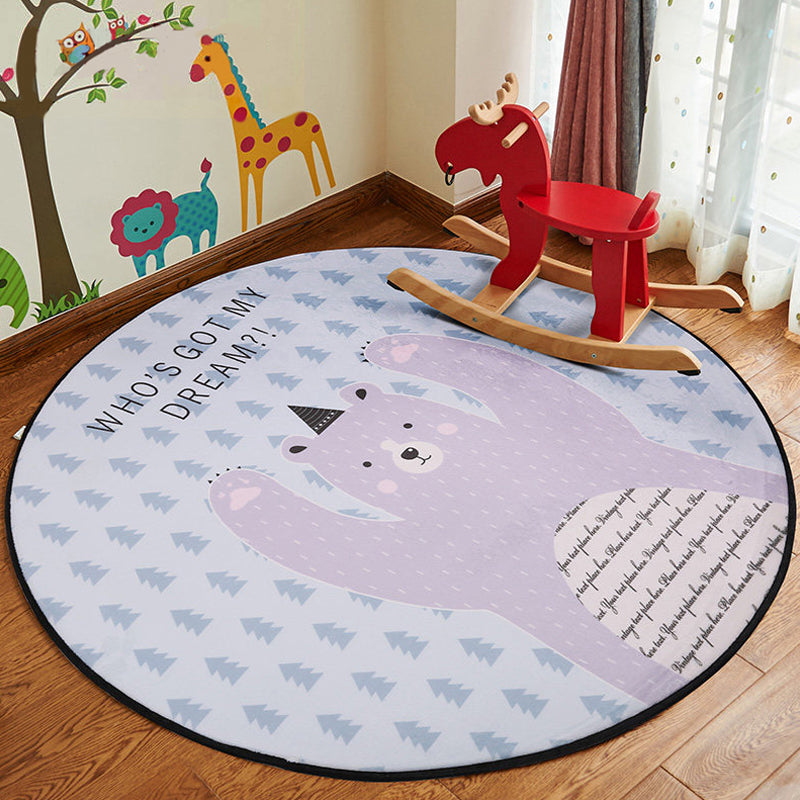 BowLift | Beautiful animal pattern rug pastel children's style rug polyester non-slip rug for the children's room